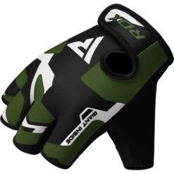 RDX SPORTS RDX FITNESS GYM GLOVES SHORT FINGER IN LYCRA -Rdx Sports rdx f6 green lycra fitness gym gloves 2 1 4