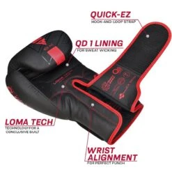 RDX SPORTS RDX F6 Kara Boxing Training Gloves Black -Rdx Sports rdx f6 kara boxing training gloves black