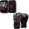 RDX SPORTS RDX FL3 Floral Boxing Gloves & Punching Focus Mitts Set -Rdx Sports rdx fl3 boxing gloves with focus pads 5