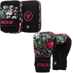 RDX SPORTS RDX FL3 Floral Boxing Gloves & Punching Focus Mitts Set