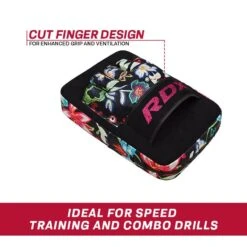 RDX SPORTS RDX FL3 Floral Women Boxing Training Punch Mitts -Rdx Sports rdx fl3 floral focus pads black 1