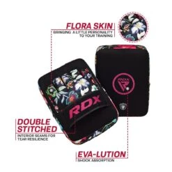 RDX SPORTS RDX FL3 Floral Women Boxing Training Punch Mitts -Rdx Sports rdx fl3 floral focus pads black 2 1