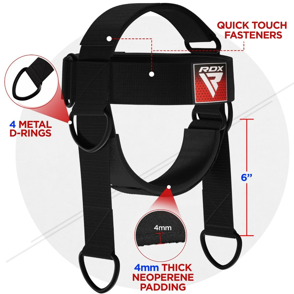 RDX SPORTS RDX H2 Black Neck Harness For Weight Lifting & Strengthening Exercises - Image 3