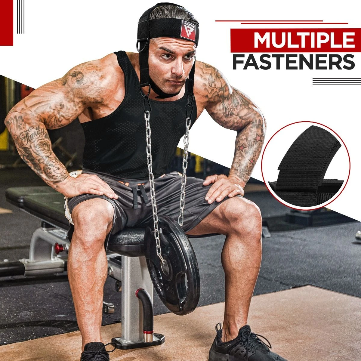 RDX SPORTS RDX H2 Black Neck Harness For Weight Lifting & Strengthening Exercises - Image 6