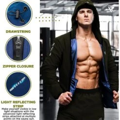 RDX SPORTS RDX H2 Weight Loss Sauna Suit -Rdx Sports rdx h2 weight loss sauna suit army green inner blue 2