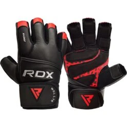 RDX SPORTS RDX L7 Leather Weight Lifting Heavy Duty Gym Gloves With Long Wrist Strap -Rdx Sports rdx l7 crown leather fitness gloves with strap 6