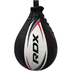 RDX SPORTS RDX S2 Boxing & MMA Training Leather Speed Bag With Swivel Black / White -Rdx Sports rdx s2 boxing training speed bag 3