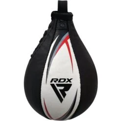 RDX SPORTS RDX S2 Boxing & MMA Training Leather Speed Bag With Swivel Black / White -Rdx Sports rdx s2 boxing training speed bag 4