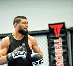 RDX SPORTS RDX S4 Boxing Sparring Gloves Hook & Loop Black / White -Rdx Sports rdx s4 leather sparring boxing gloves 1