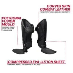 RDX SPORTS RDX T15 Noir MMA Gel Padded Shin Instep Guards -Rdx Sports rdx t15 noir black shin instep guards 1