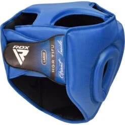 RDX SPORTS RDX T1 FULL FACE PROTECTION HEADGEAR UNBREAKABLE DETACHABLE CAGE GUARD -Rdx Sports rdx t1f head guard with removable face cage blue 3