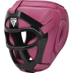 RDX SPORTS RDX T1 FULL FACE PROTECTION HEADGEAR UNBREAKABLE DETACHABLE CAGE GUARD -Rdx Sports rdx t1f head guard with removable face cage pink 1