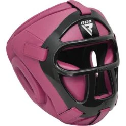 RDX SPORTS RDX T1 FULL FACE PROTECTION HEADGEAR UNBREAKABLE DETACHABLE CAGE GUARD -Rdx Sports rdx t1f head guard with removable face cage pink 2