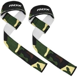 RDX SPORTS RDX W1 Sweat Wicking Gym Straps For Weightlifting Workouts -Rdx Sports rdx w1 weight training wrist straps camo green 1
