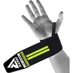RDX SPORTS RDX W3 IPL & USPA Approved Powerlifting Wrist Support Wraps With Thumb Loops OEKO-TEX® Standard 100 Certified -Rdx Sports rdx w3 power weightlifting wrist wraps green 1 1