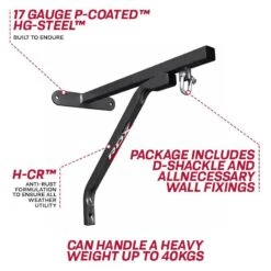 RDX SPORTS RDX X1 Black Punch Bag Wall Mount Bracket With Fixings -Rdx Sports rdx x1 punch bag steel wall bracket 2