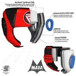 RDX SPORTS RDX F1 Kids Boxing Sparring Headgear Open Face -Rdx Sports red blue training head guard 3 1