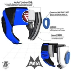RDX SPORTS RDX F1 Kids Boxing Sparring Headgear Open Face -Rdx Sports red blue training head guard 8 1