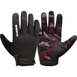 RDX SPORTS RDX T2 Touch Screen Friendly Full Finger Gym Gloves -Rdx Sports red t2 full finger gym gloves 1 4 1