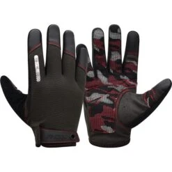 RDX SPORTS RDX T2 TOUCH SCREEN FRIENDLY FULL FINGER GYM GLOVES -Rdx Sports red t2 full finger gym gloves 1 4