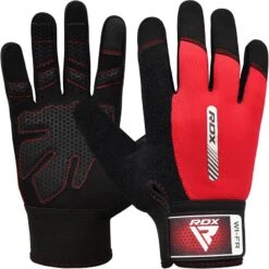 RDX SPORTS RDX W1 Full Finger Gym Gloves -Rdx Sports red w1 full gym glove 1 1