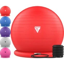 RDX SPORTS RDX B2 Inflatable Yoga Ball With Anti-Slip Base, Resistance Tubes & Air Pump