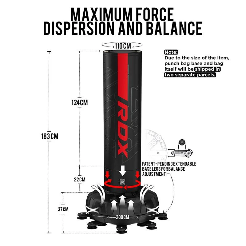 RDX SPORTS RDX F6 6FT KARA BLACK FREE STANDING PUNCH BAG WITH MITTS SET 22 RDX SPORTS RDX F6 6FT KARA BLACK FREE STANDING PUNCH BAG WITH MITTS SET - Image 20