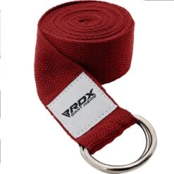RDX SPORTS RDX P8 Non-Slip Cotton Yoga Strap With Rust Proof Steel D-Ring Buckle -Rdx Sports red yoga strap 1