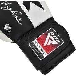 RDX SPORTS RDX S4 Boxing Sparring Gloves Hook & Loop Black / White -Rdx Sports s4 black leather boxing gloves 5 5