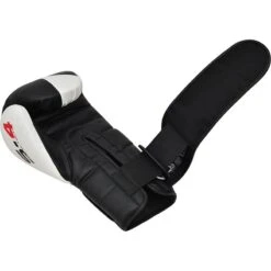 RDX SPORTS RDX S4 Boxing Sparring Gloves Hook & Loop Black / White -Rdx Sports s4 black leather boxing gloves 6 4