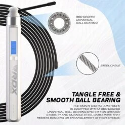 RDX SPORTS RDX 75P Rechargeable 10.3ft Smart Digital Counter Jump Rope With USB & App -Rdx Sports smart skipping rope with hd display digital counter usb and app 6