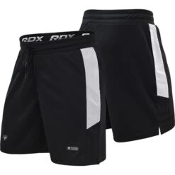 RDX SPORTS RDX T15 NERO TRAINING BLACK/WHITE SHORTS -Rdx Sports t15 black white nero training shorts 3