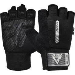 RDX SPORTS RDX W1 Gym Workout Gloves -Rdx Sports w1 black half gym gloves 1 1