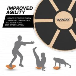 RDX SPORTS RDX W1 Wooden Wobble Round Balance Board -Rdx Sports w1 wooden balance board 4 1