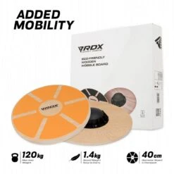 RDX SPORTS RDX W1 Wooden Wobble Round Balance Board -Rdx Sports w1 yellow wooden balance board 5