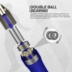 RDX SPORTS RDX W2 Adjustable 10.3ft Skipping Rope With Non-Slip Aluminum Handles -Rdx Sports w2 adjustable 10.3ft skipping rope with almuinum handels blue 3