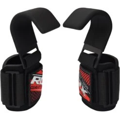 RDX SPORTS RDX W5 Non-Slip Heavy Duty Hook Straps For Bodybuilding & Powerlifting Black -Rdx Sports w5 weight lifting hook straps 7