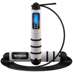 RDX SPORTS RDX Digital Calorie Burn & Workout Counter 10.3ft Adjustable Jump Rope -Rdx Sports white skipping rope with digital counter and calorie burn for fitness 1 1