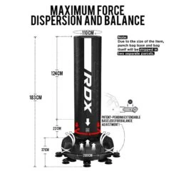 RDX SPORTS RDX F6 6FT KARA WHITE FREE STANDING PUNCH BAG WITH MITTS SET -Rdx Sports white punch bag 004 4