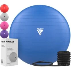 RDX SPORTS RDX B1 Inflatable Anti-Slip Yoga Ball With Portable Foot Air Pump -Rdx Sports yoga ball blue for home workout gym fitness 7