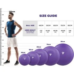 RDX SPORTS RDX B1 Inflatable Anti-Slip Yoga Ball With Portable Foot Air Pump -Rdx Sports yoga ball purple for home workout gym fitness 2 5