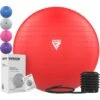 RDX SPORTS RDX B1 Inflatable Anti-Slip Yoga Ball With Portable Foot Air Pump -Rdx Sports yoga ball red for home workout gym fitness 7