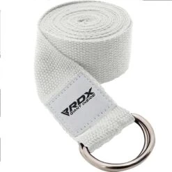 RDX SPORTS RDX P8 Non-Slip Cotton Yoga Strap With Rust Proof Steel D-Ring Buckle -Rdx Sports yoga strao white 1